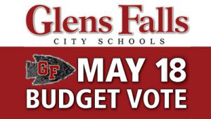 red graphic that says gFSD May 18 Budget Vote