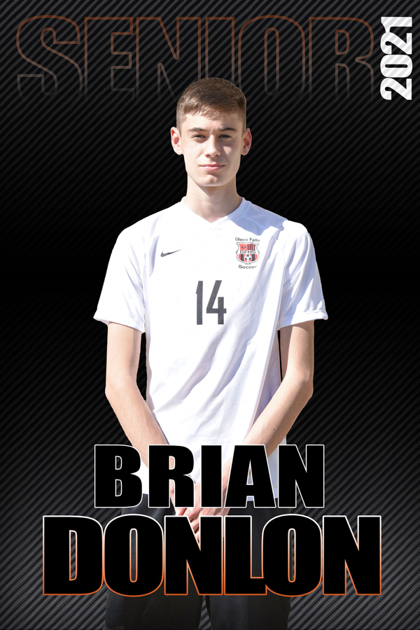 composite graphic of student smiling with text Brian Donlon Senior 2021