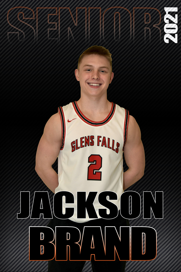composite graphic of student smiling with text Jackson Brand Senior 2021