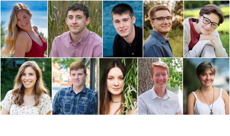 composite image of top ten students' senior portraits