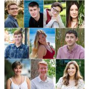 composite of top ten students' senior portraits