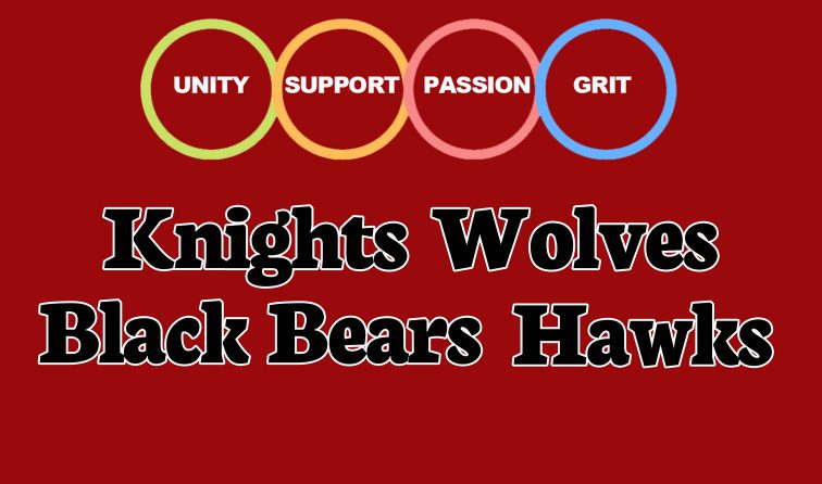 Unity - Support - Passion - Grit, Knights, Wolves, Black Bears, Hawks