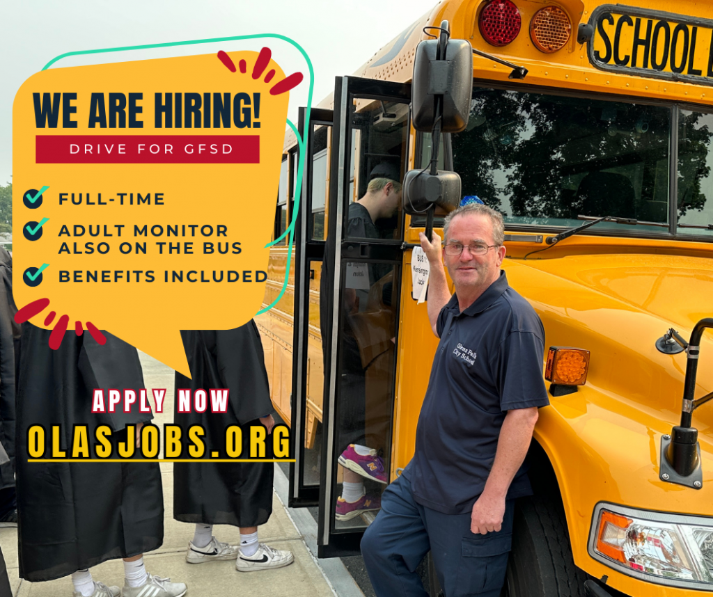 We are hiring bus drivers! Full time with benefits, an additional adult bus monitor on board! Apply today at OLASjobs.org