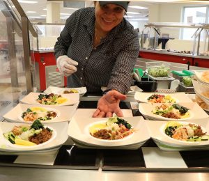 Chef Donnah serves up lunch in the Glens Falls Middle School cafeteria